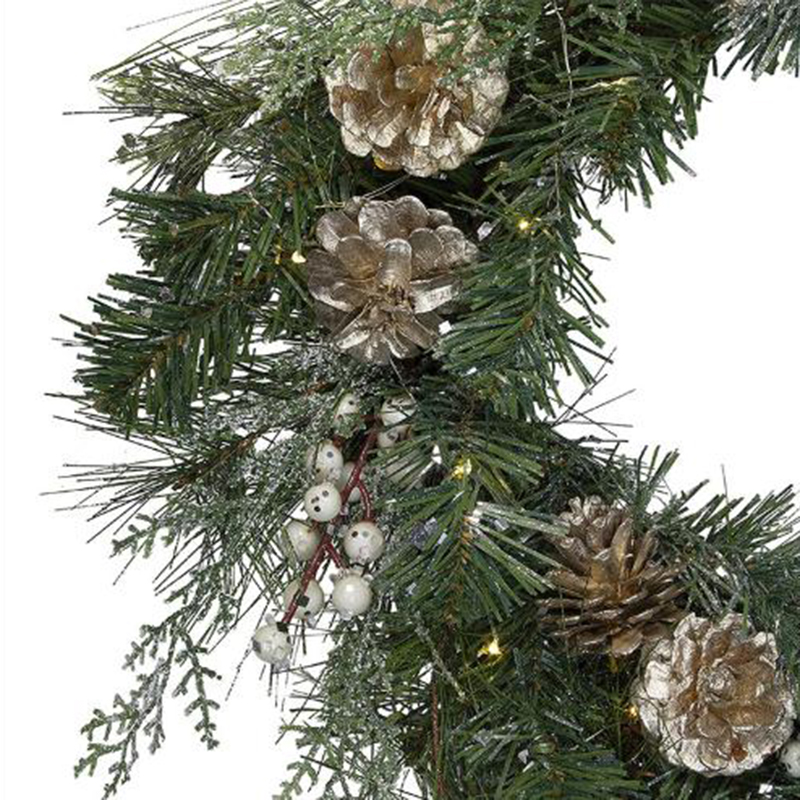 Cheap office christmas party leaves wreath wood christmas jasmine garland