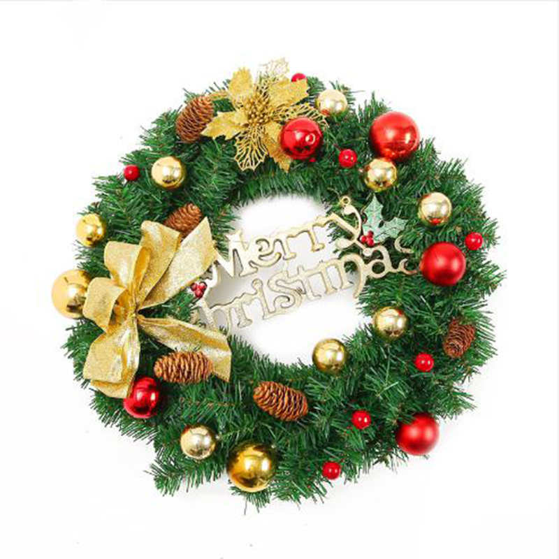 Christmas Hanging Decoration Christmas Flower Hoop Wreath Home Outdoor Decorating