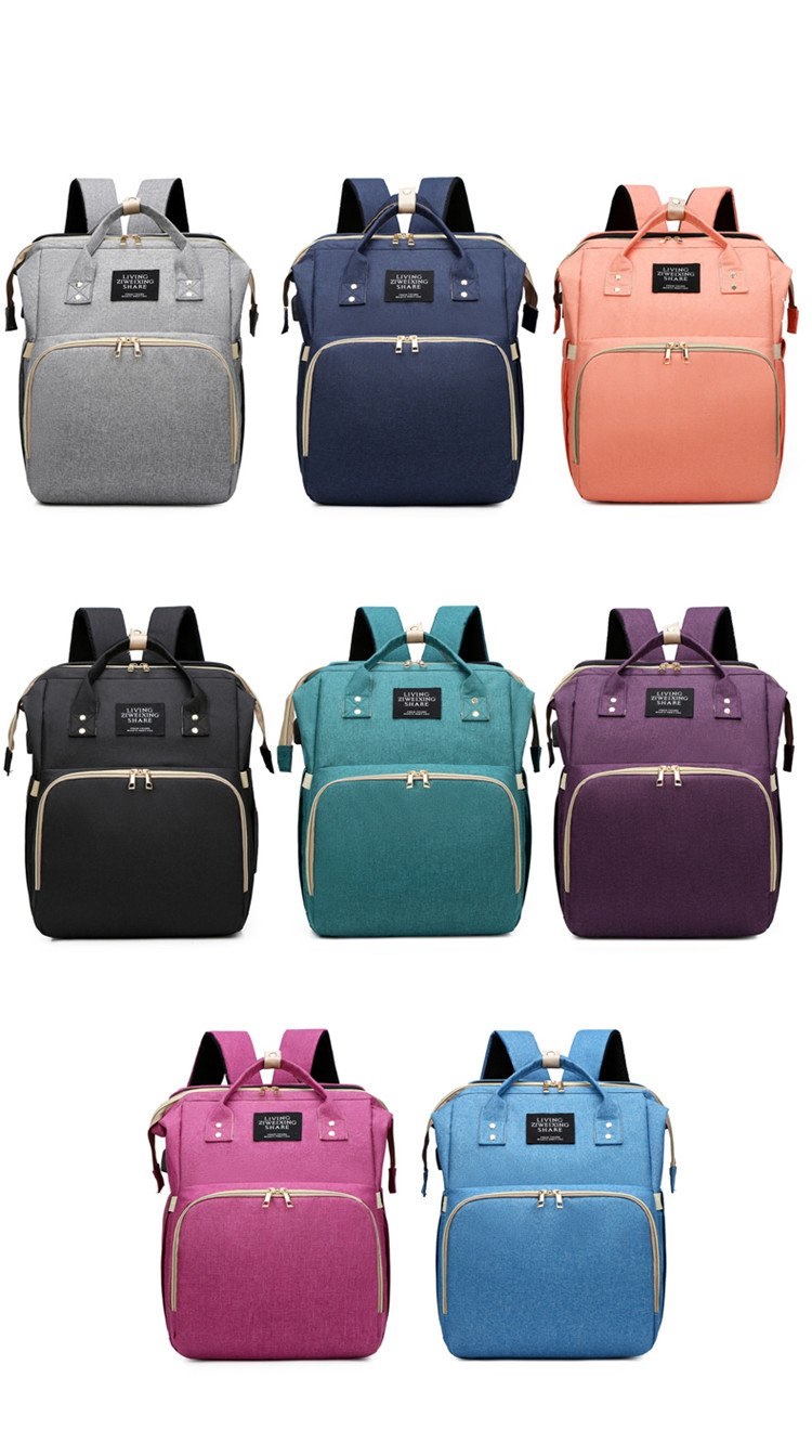 fashion multifunctional waterproof 600D polyester mummy baby diaper bag backpack travel mommy bag