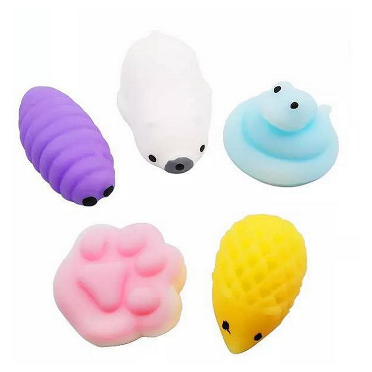 Stress relief mini cute Kawaii TPR soft mochi squeeze animals squishies fidget toys for Kids
