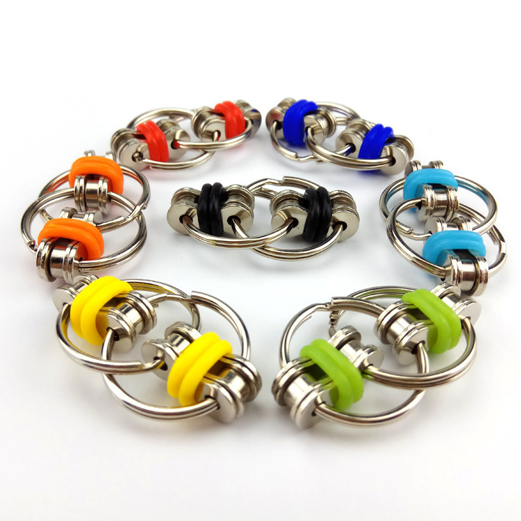 2021 Metal Relief Chain Fidget Toy For Autism Antistress Toys Set Anti Stress Adhd Spinner Key Ring Puzzle Sensory Toys