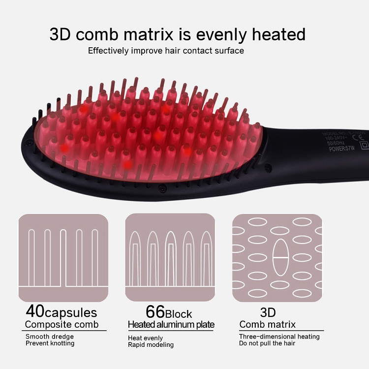 Hair Straightener Hair Brush Dryer One-step Hot Comb Electric