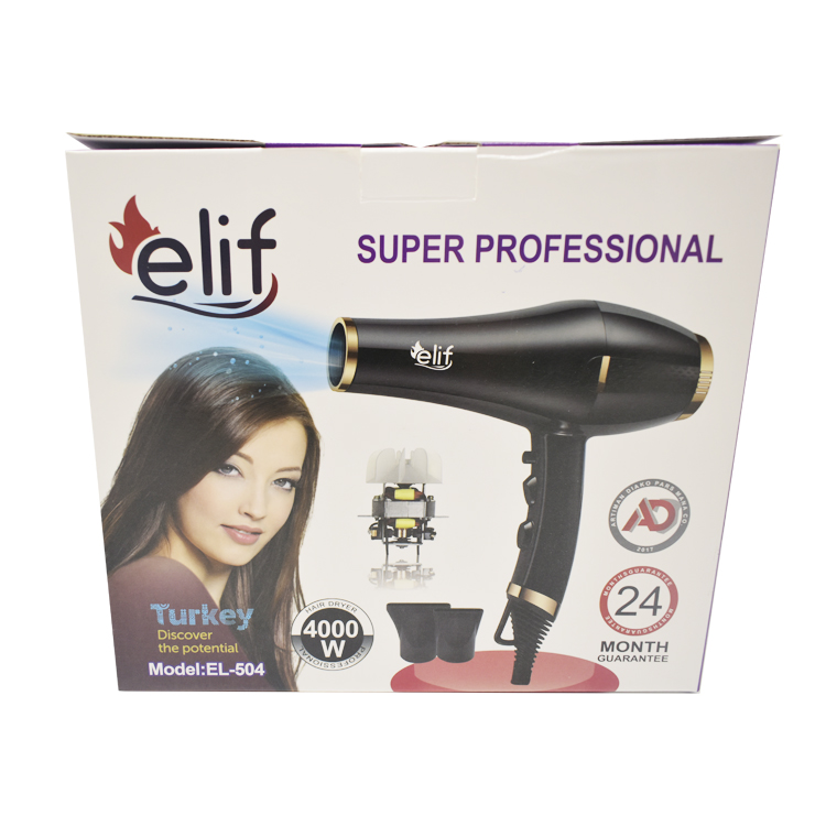 EL-504 Super Professional Hair Dryer 4000W Black