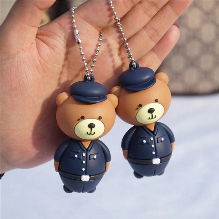 Bear key chain star you are my city camp action figure police torture base white king pavilion