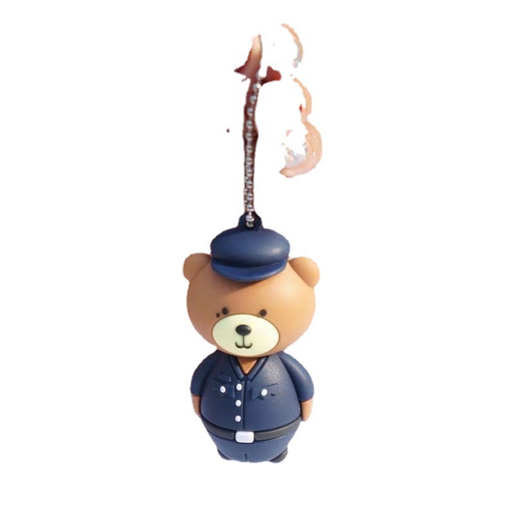 Bear key chain star you are my city camp action figure police torture base white king pavilion