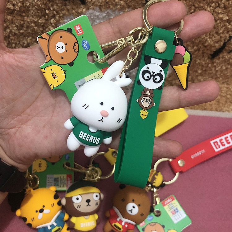 Licensed drip rubber than Ruth family cute cartoon lovers bag pendant soft plastic key chain wholesale