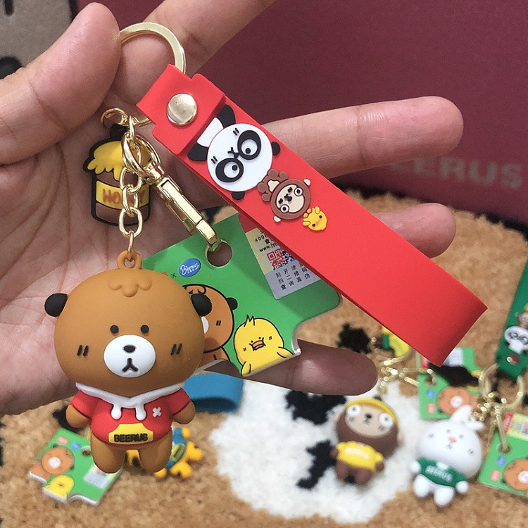 Licensed drip rubber than Ruth family cute cartoon lovers bag pendant soft plastic key chain wholesale