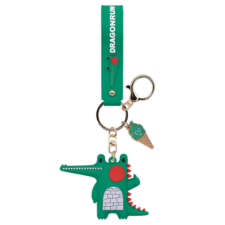 Original creative rock and roll crocodile cartoon key chain pendant manufacturers direct drip plastic doll gift stall small ornaments