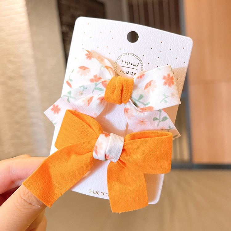 South Korea INSTAGRAM fresh floral bow hair clip children duck beak clip set cute bang clip side clip hair clip
