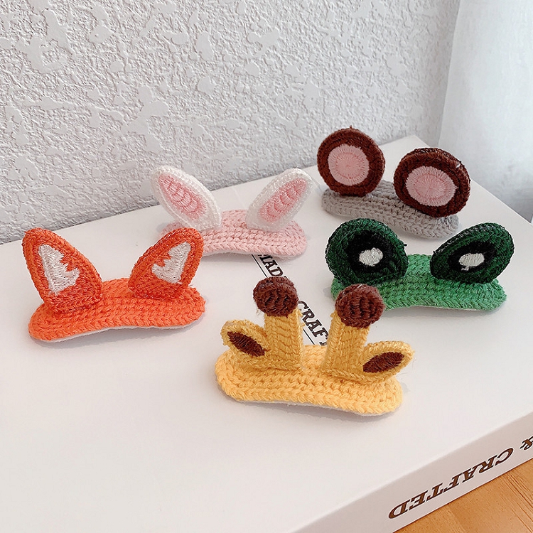 South Korea INSTAGRAM girl sweet yarn cartoon animal stereo clip net red cute top clip edge clip hairpin