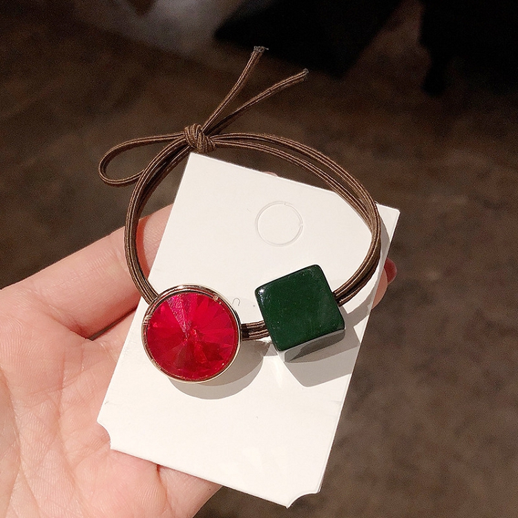 South Korea dongdaemun the same hair rope INS net red crystal hair ring diamond diamond hair accessories bright color rubber band head rope