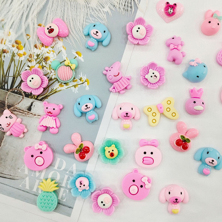 Frosted mixed small animal fruit resin accessories handmade children's hair accessories material mobile phone case patch material