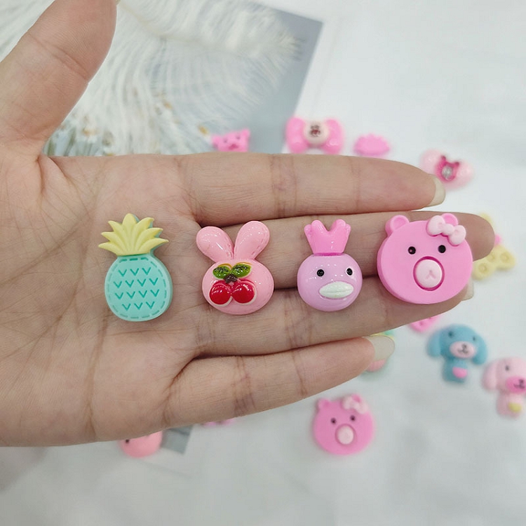 Frosted mixed small animal fruit resin accessories handmade children's hair accessories material mobile phone case patch material