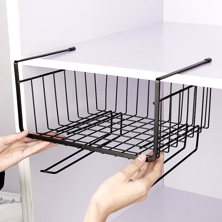 P cabinet storage rack kitchen iron multi-layer finishing storage rack non-punching wardrobe storage layer storage layer