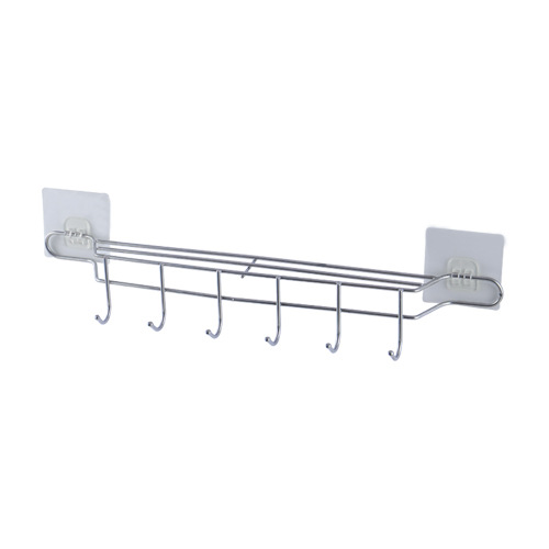 Iron hook kitchen rack household hole-free multi-functional wall hanging tool rack kitchen knife rack spatula hanger