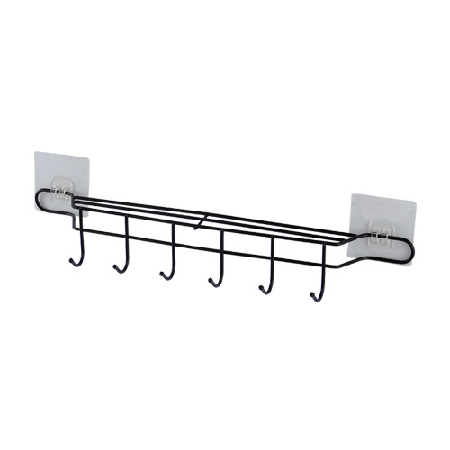 Iron hook kitchen rack household hole-free multi-functional wall hanging tool rack kitchen knife rack spatula hanger