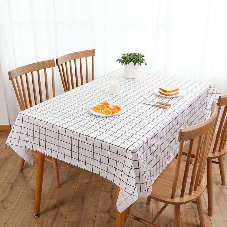 Tartan tablecloth waterproof and oil proof household rectangular small clean wash table cloth Nordic style tea table cloth