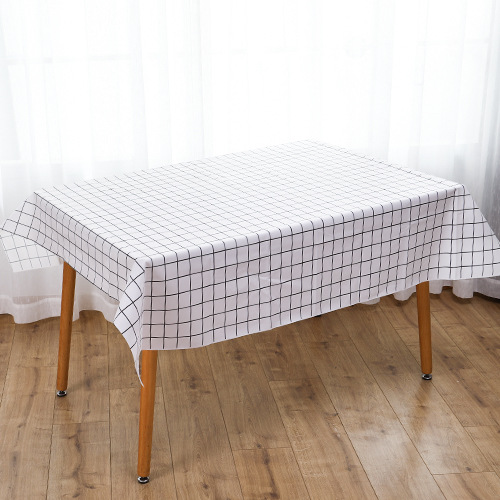 Tartan tablecloth waterproof and oil proof household rectangular small clean wash table cloth Nordic style tea table cloth