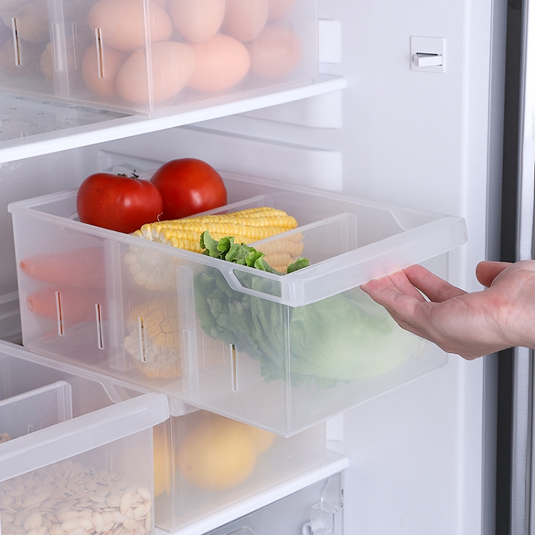 Refrigerator storage box Plastic tupperware household compartments rectangular food freezer box egg box kitchen storage box