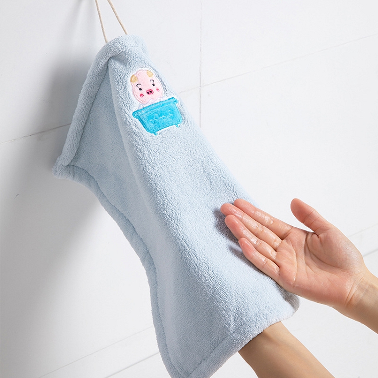 Kitchen towel hanging hand towel lovely hand towel coral velvet children rub hand square thickened rub handkerchief