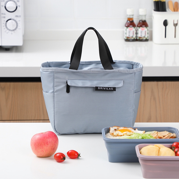 Portable thermal insulation bag Solid color outdoor portable lunch box bag thickened lunch insulation bag bento bag with rice bag