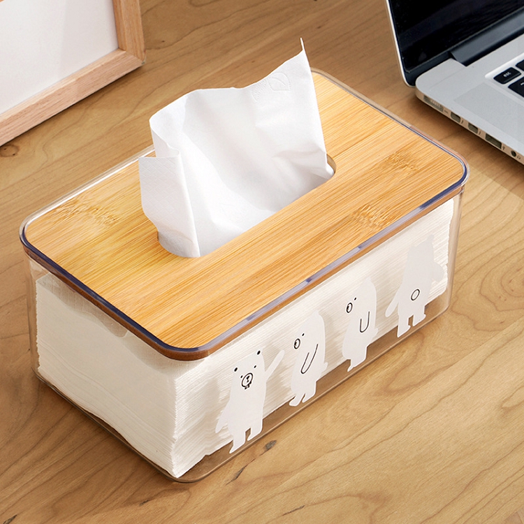 Nordic transparent tissue box desktop cute Ins home paper drawing room dining room tea table creative napkin box
