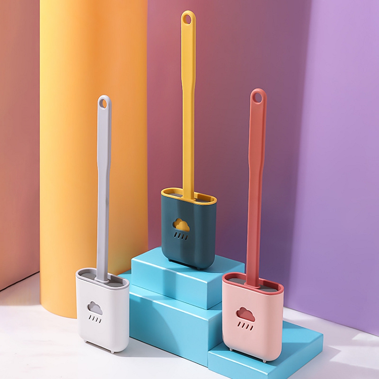 The new silicone toilet brush for home use has no dead Angle lovely hanging wall toilet brush set toilet cleaning brush
