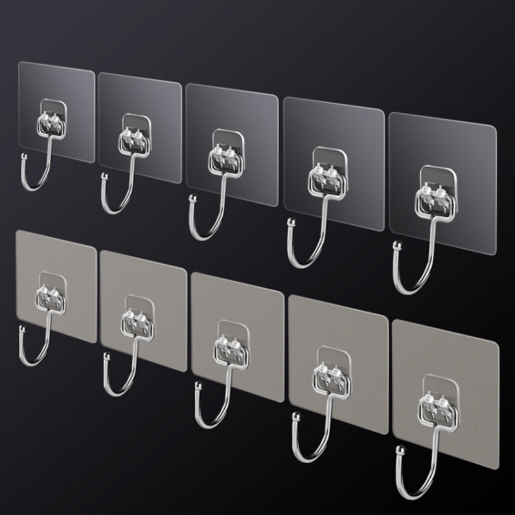 Hook strong adhesive wall hanging wall door back kitchen perforation-free traceless load-bearing sucker hook stainless steel hook