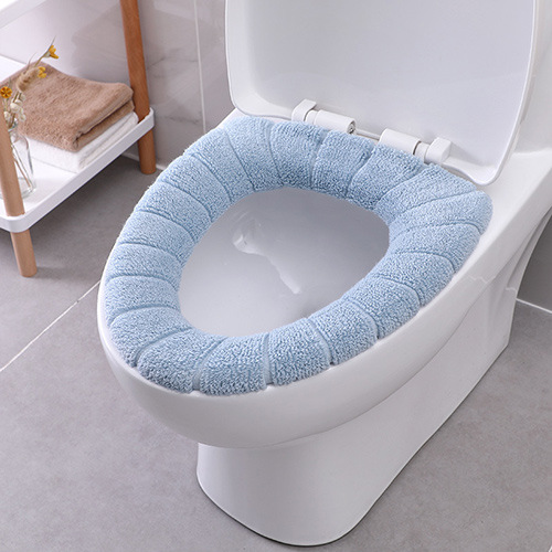 New toilet seat universal plush toilet seat cover autumn and winter warm toilet cover cute knitted handle toilet seat