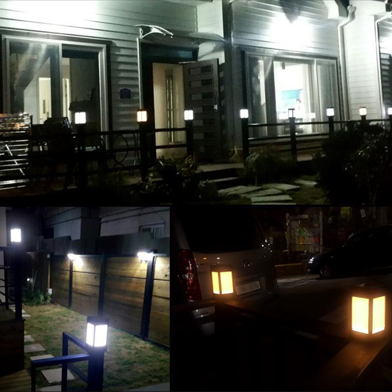 Solar Column Headlight Waterproof European Garden Villa Courtyard Coffee Lamp Outdoor Wall Gate Pillar Yard Lamp