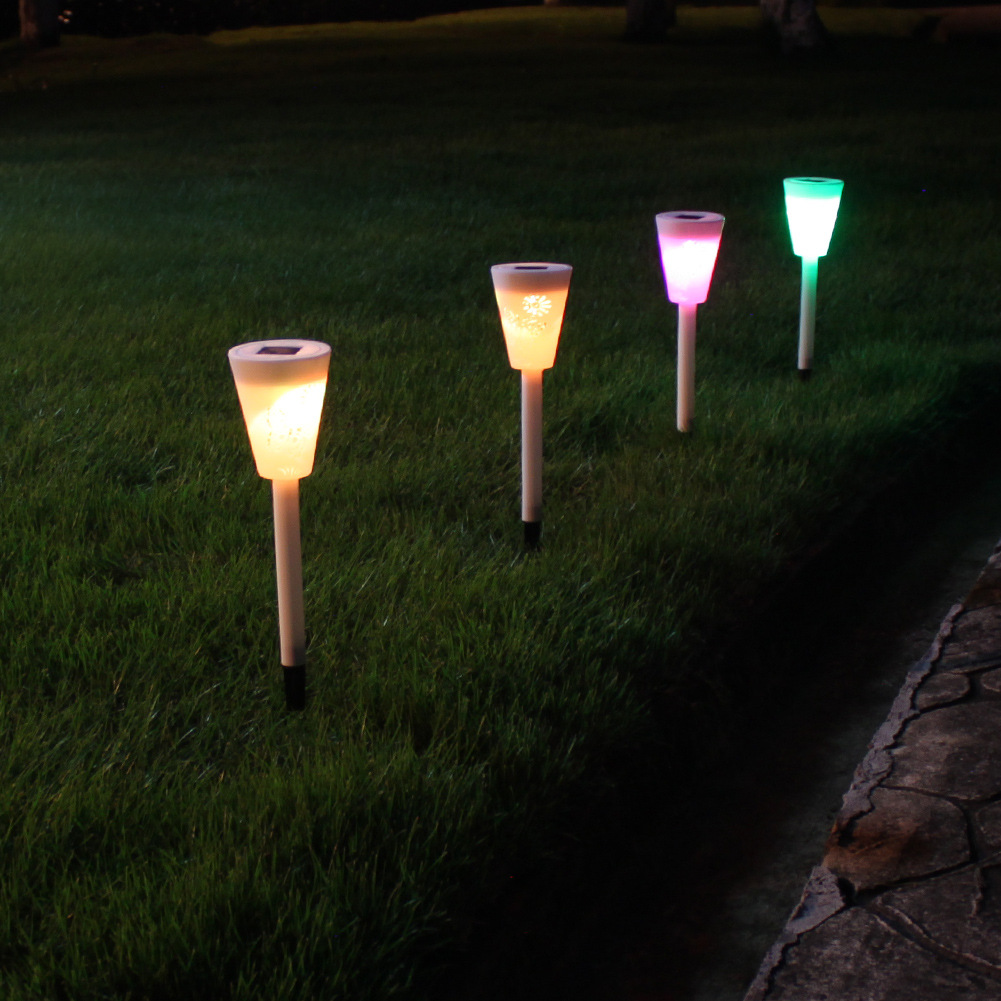 Outdoor ultra-bright solar lawn lights white light two-stage adjustable hollow butterfly plug-in light courtyard lights