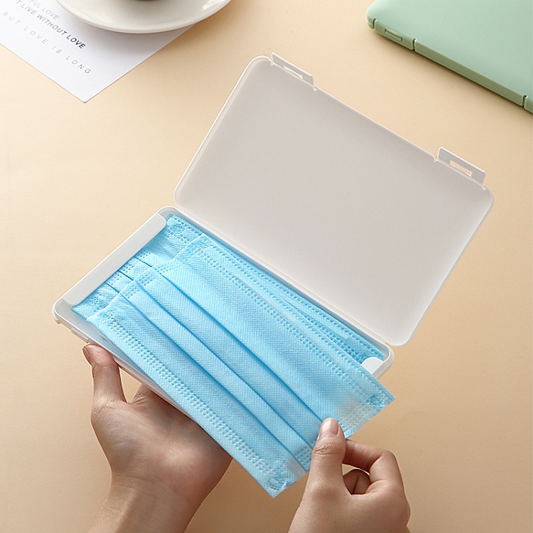 Rectangular travel portable sealed dustproof disposable mask storage box folding storage box advertising customization