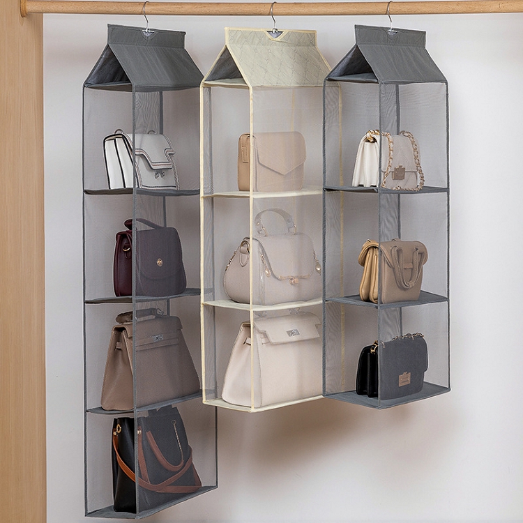 Bag storage hanging bag wardrobe wall hanging cloth dustproof storage rack household Amazon storage artifact