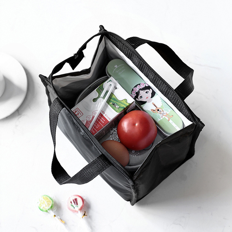 Thick lunch box bag portable aluminum foil insulated lunch bag waterproof oil proof students carry canvas lunch bag