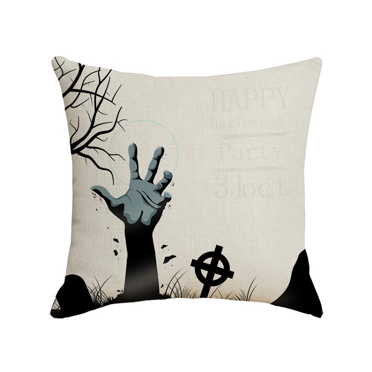 Halloween Pillowcase 2021 Cross-border new cartoon Bat Castle printed linen cushion cover Witch series