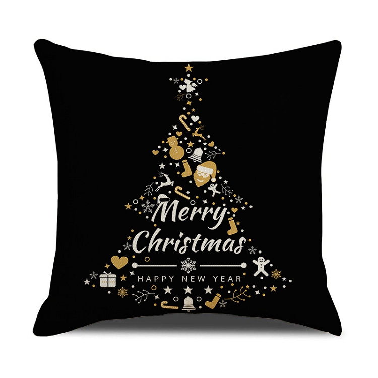 2021 Amazon Christmas Alphabet Print Pillowcase linen living room Sofa Cushion home furnishings