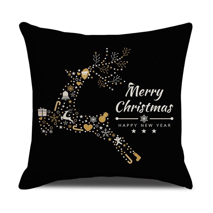 2021 Amazon Christmas Alphabet Print Pillowcase linen living room Sofa Cushion home furnishings