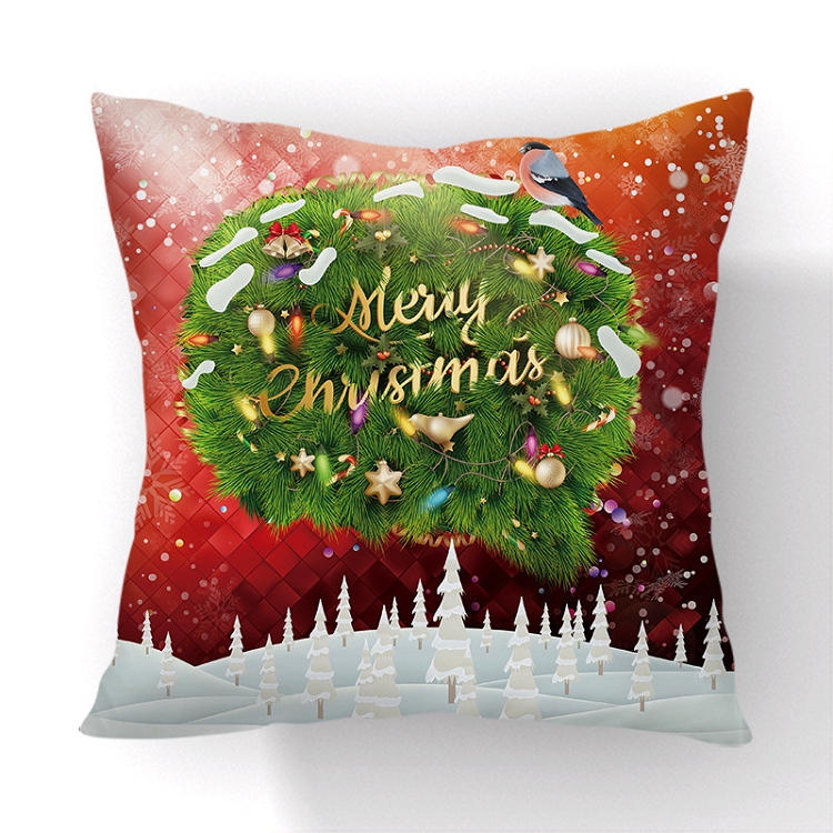 2021 New Cross-border Christmas Pillowcase cartoon short plush living room bedroom sofa cushion home pillow cover