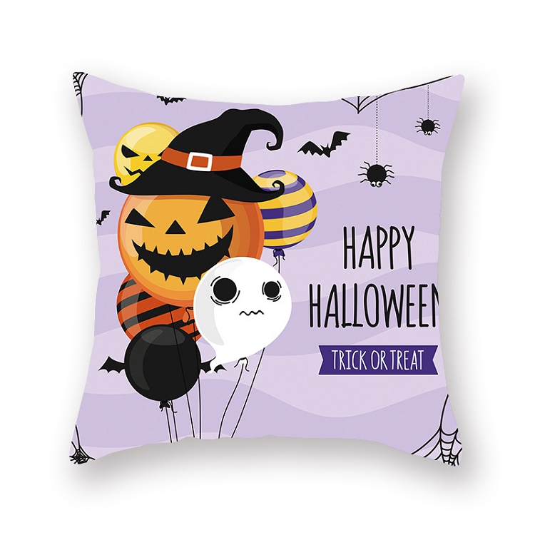 2021 Cross Border Amazon Halloween Cartoon Pumpkin head letter Pillowcase Peachy velvet cushion cover sofa pillow