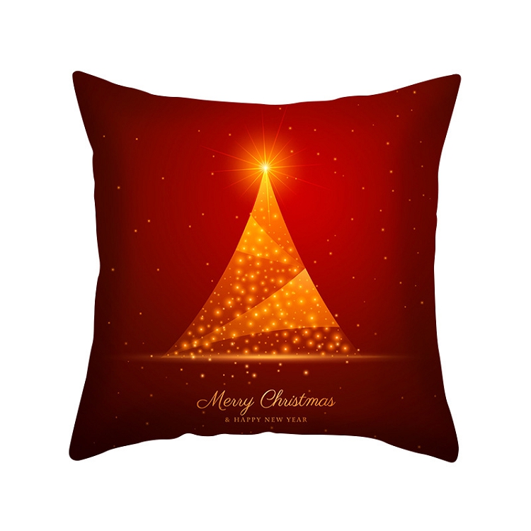 Christmas Pillowcase Red Moose Gift Cross-border new printed peach pillowcase sofa office cushion cover