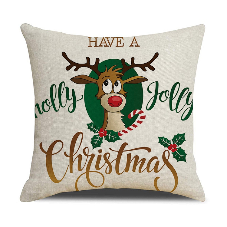Amazon Nordic home pillow snowflake elk Christmas tree printed cushion cover pillow pillow cover