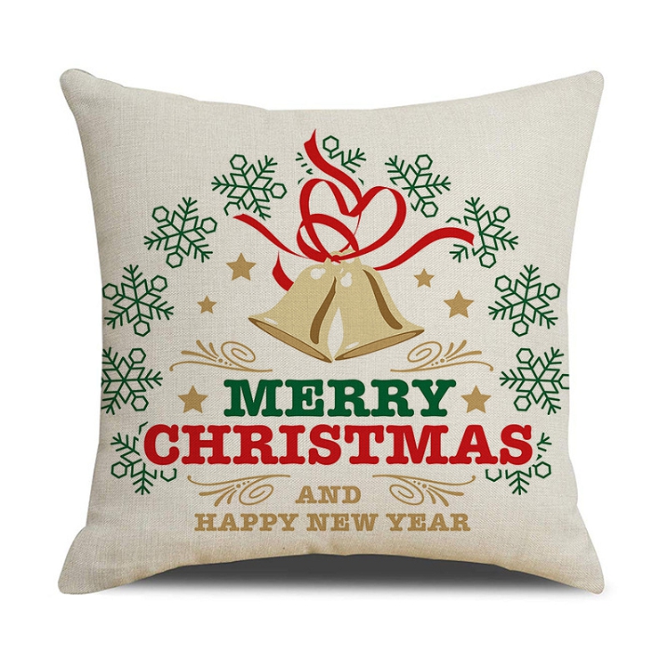 Christmas snowflake elk digital printed pillowcase flax cushion waist pillowcase cross-border for Amazon new