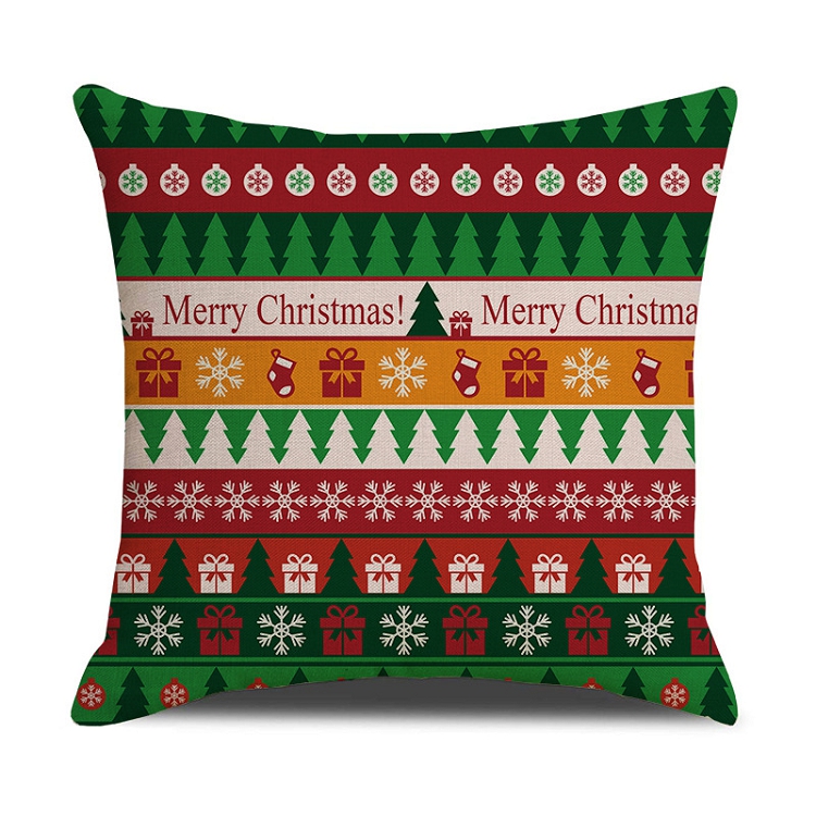 Christmas snowflake elk digital printed pillowcase flax cushion waist pillowcase cross-border for Amazon new