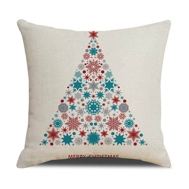 2021 New Christmas cartoon Geometric Pillow cover Amazon Cross Border Sofa cushion cover Flax North European pillow