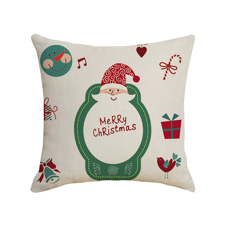 Amazon home Christmas snow elk plaid letters hold pillow case flax cushion waist pillow case wholesale