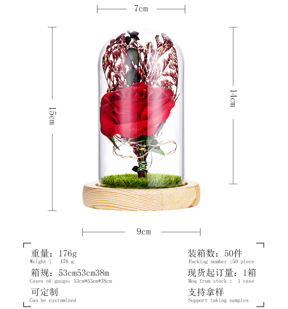 Eternal dandelion flower preserved dandelion in glass dome   JM-041-88