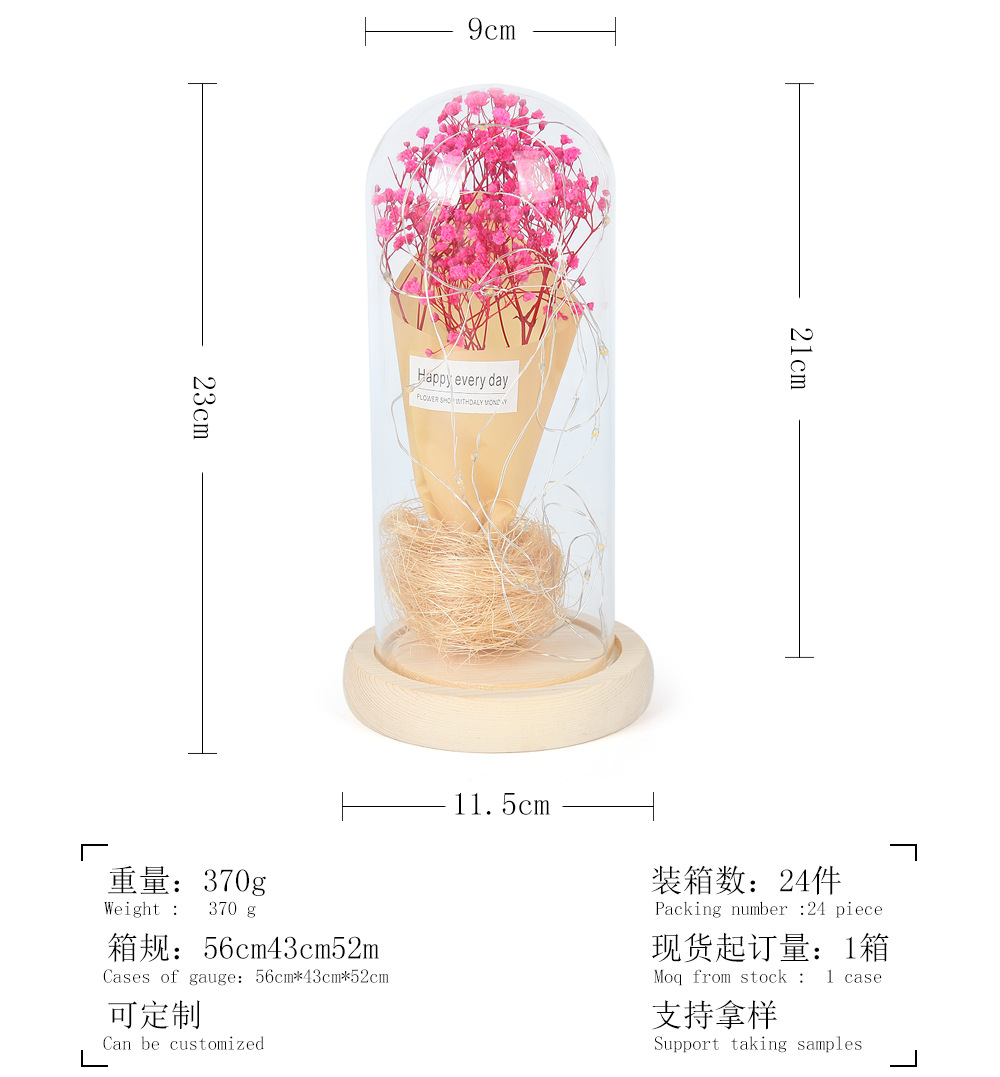 Eternal dandelion flower preserved dandelion in glass dome  JM-108-88