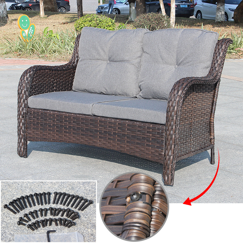Luxury garden rattan chair outdoor dining table and chair PE rattan furniture sofa set