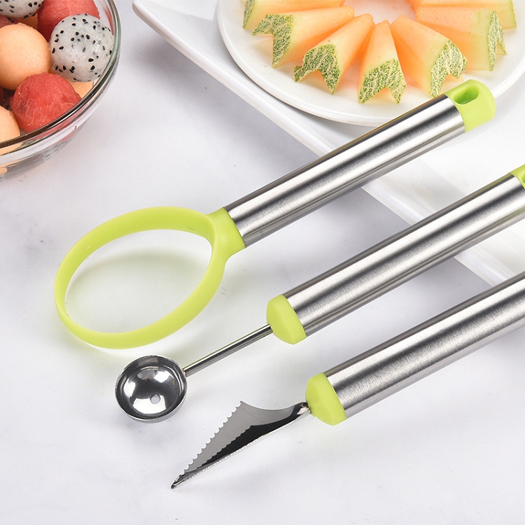 Stainless Steel Melon Baller Scoop & Carving Knife & Fruit Peeler Seed Remover, Multi-functional Fruits Tools Set