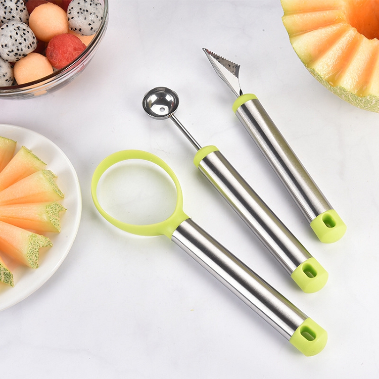 Stainless Steel Melon Baller Scoop & Carving Knife & Fruit Peeler Seed Remover, Multi-functional Fruits Tools Set
